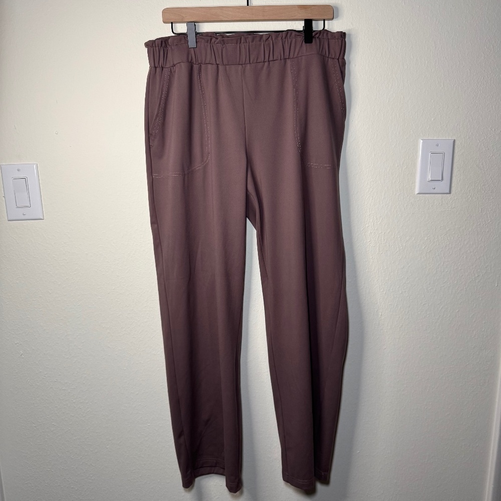 Joie Women’s Pants Large Brown Pull-On Straight Leg Lounge Casual Comfort